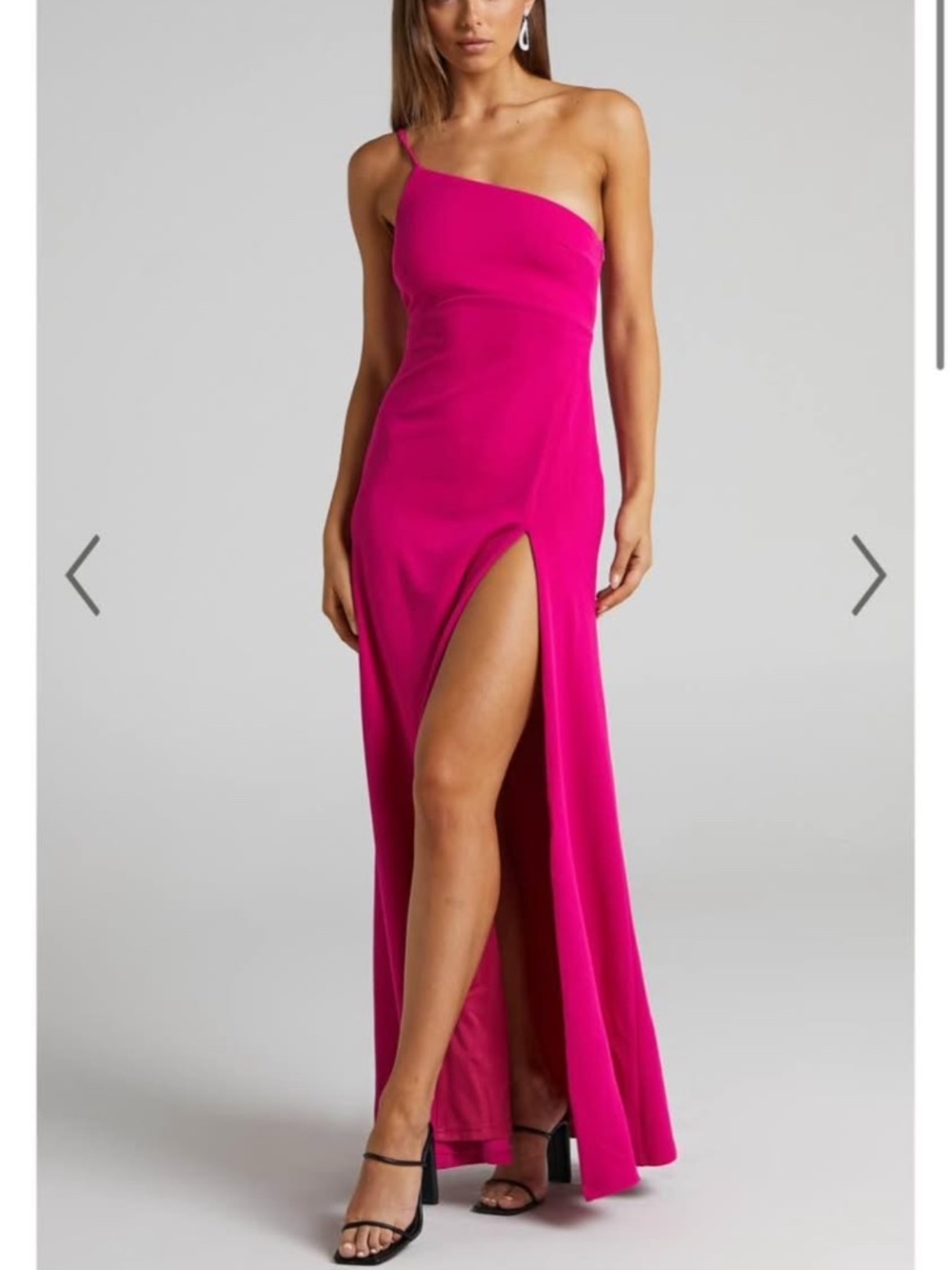 Showpo hot pink magnaye one shoulder maxi dress